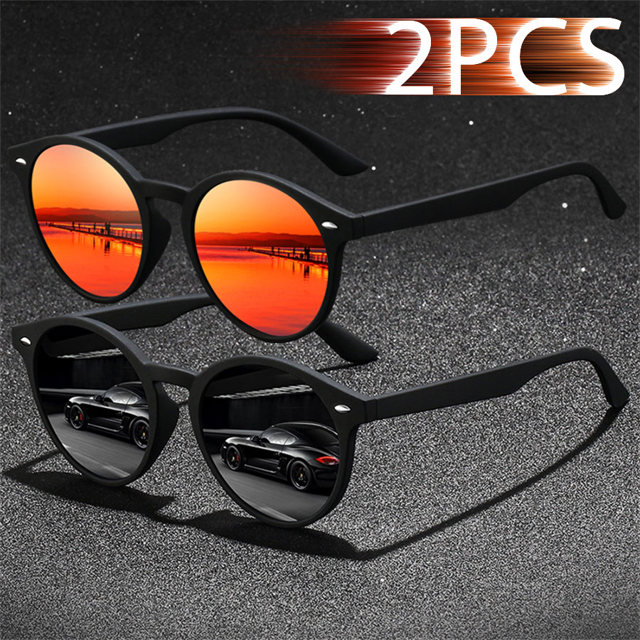 2-3 Pièces Lunettes de Soleil Ovales Vintage Tendance Homme Femme Pêche Conduite Marque de Luxe Designer Rétro