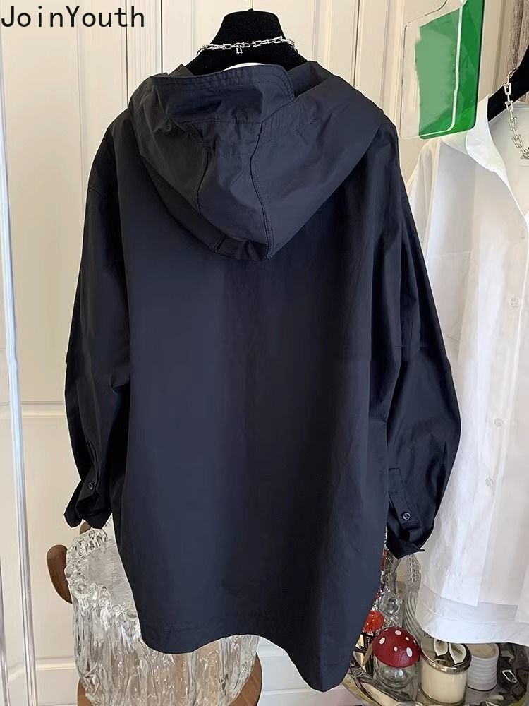 Haut pour femme Blouses surdimensionnées vêtements pour femmes 2025 Blusas Mujer De Moda chemises à capuche à manches longues décontracté mode chemisier blanc