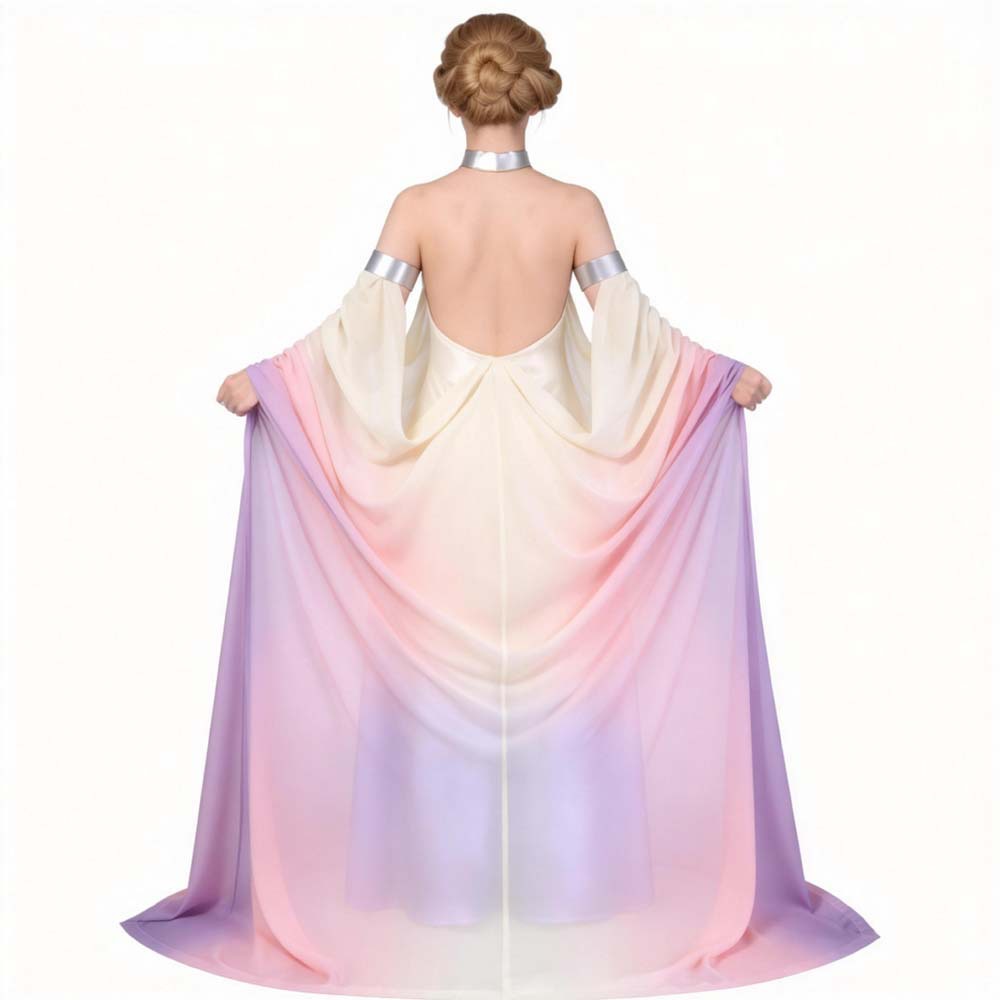 Costume de cosplay Padmé Amidala, robe de reine classique, longue et élégante, dos nu, tenue uniforme pour femmes, Halloween, carnaval, fête
