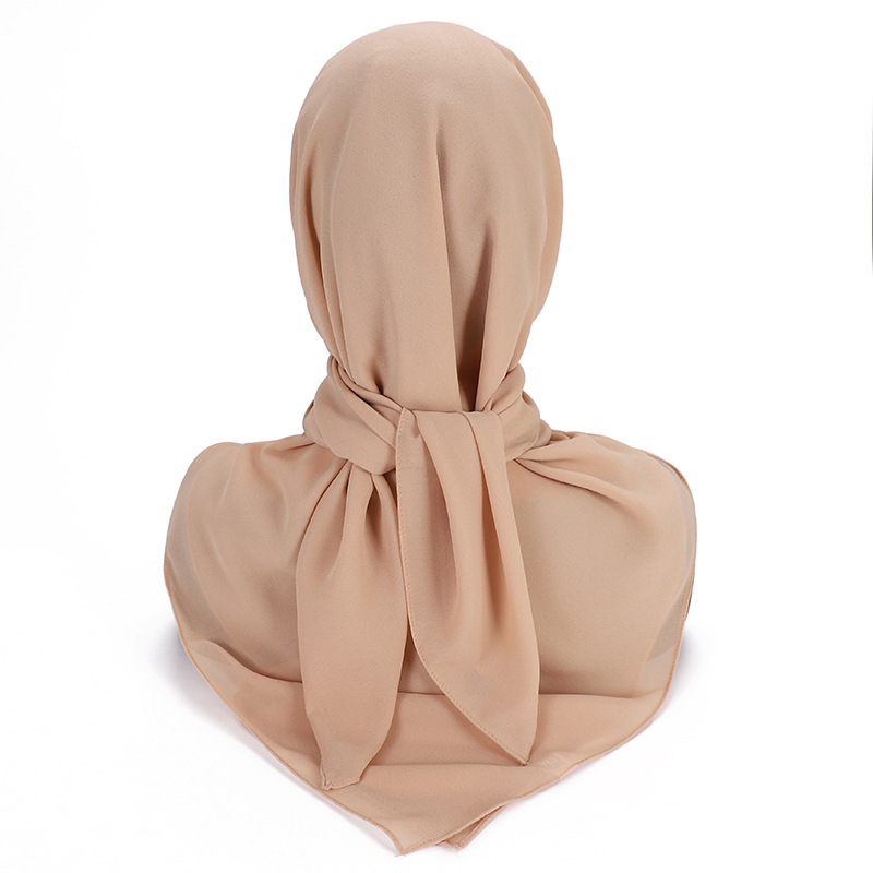 Foulard Carré en Mousseline de Soie pour Femme Musulmane, 85x85cm, Sous-Écharpe, Mode Décontractée, Hijab Document Uni
