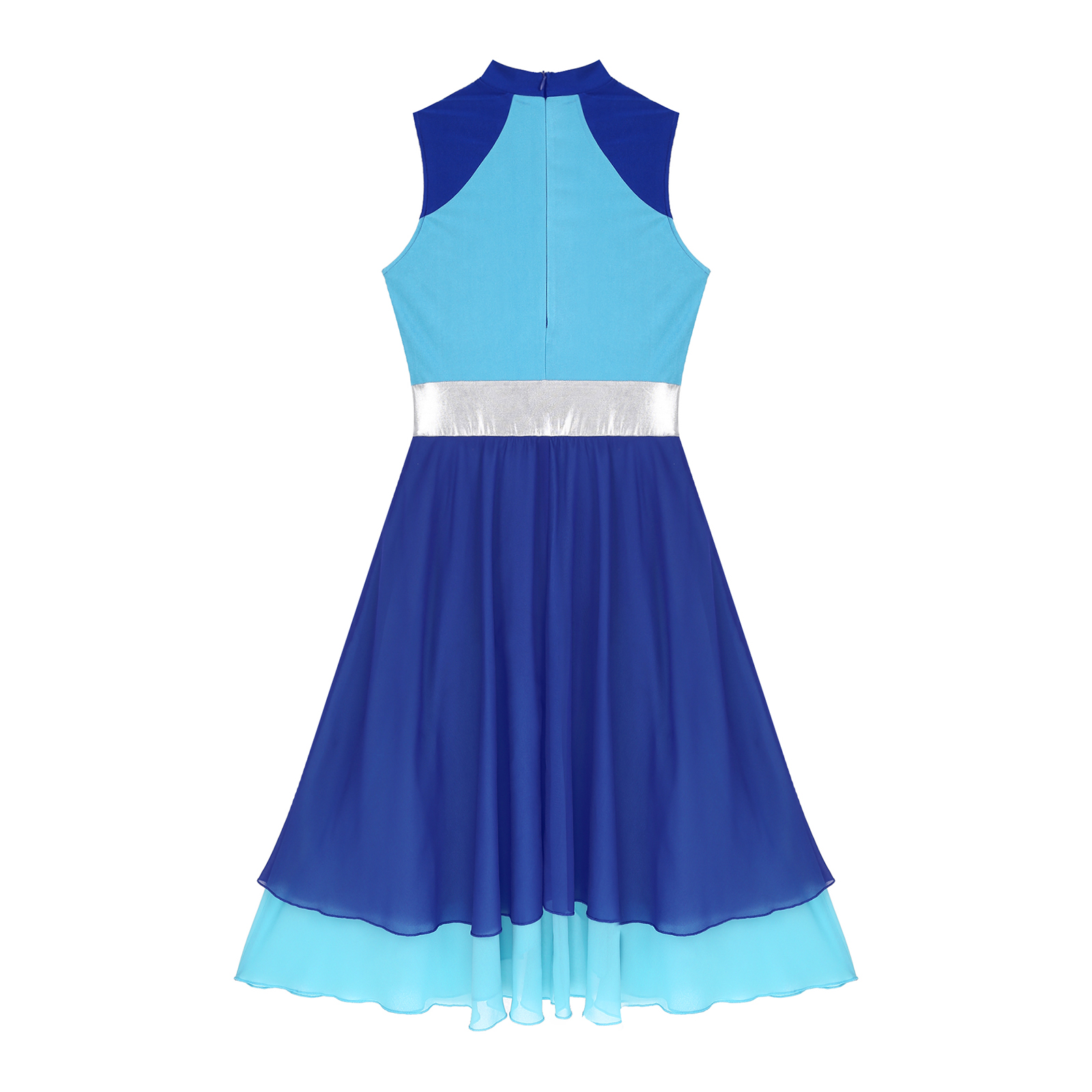 Robe de danse patchwork moderne pour femmes, robe de nuit pour documents once, col montant en fibre, ourlet fendu, vêtements de danse