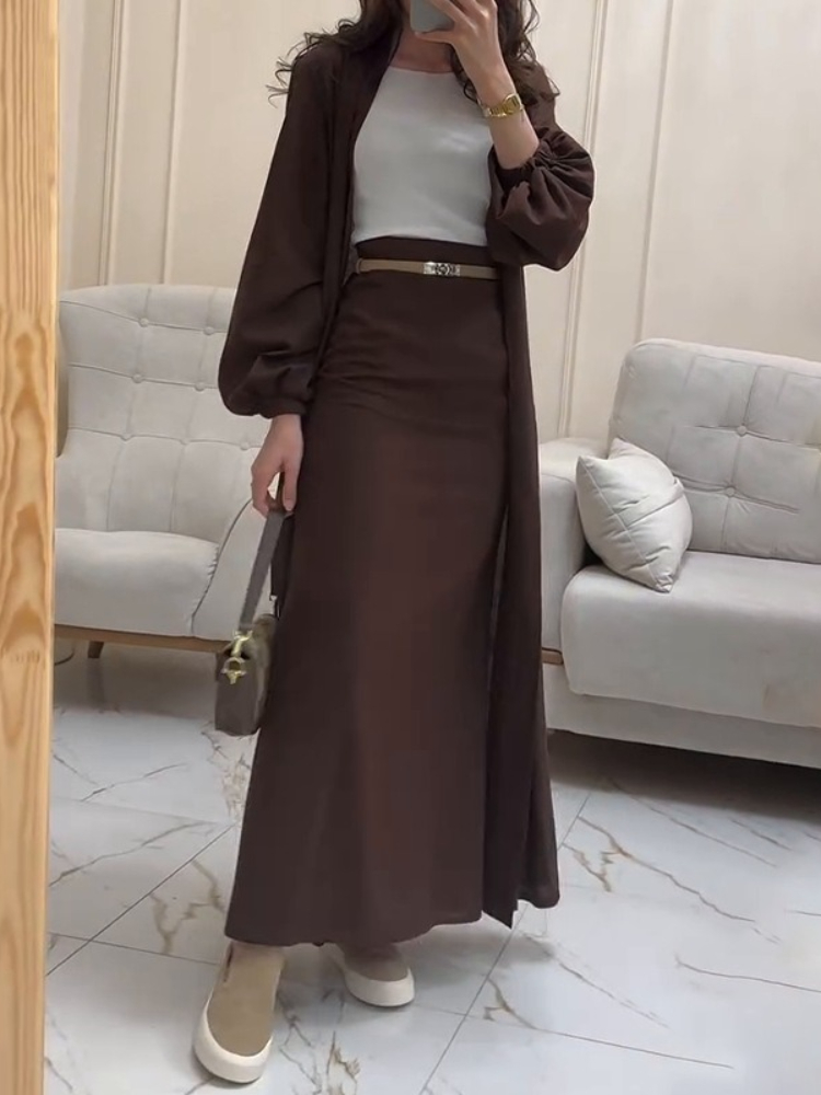 Eid femmes Abaya avec jupe 2 pièces ensemble musulman dubaï robes Largos fête Caftan Jalabiya Ramadan caftan arabe jupe longue 2025