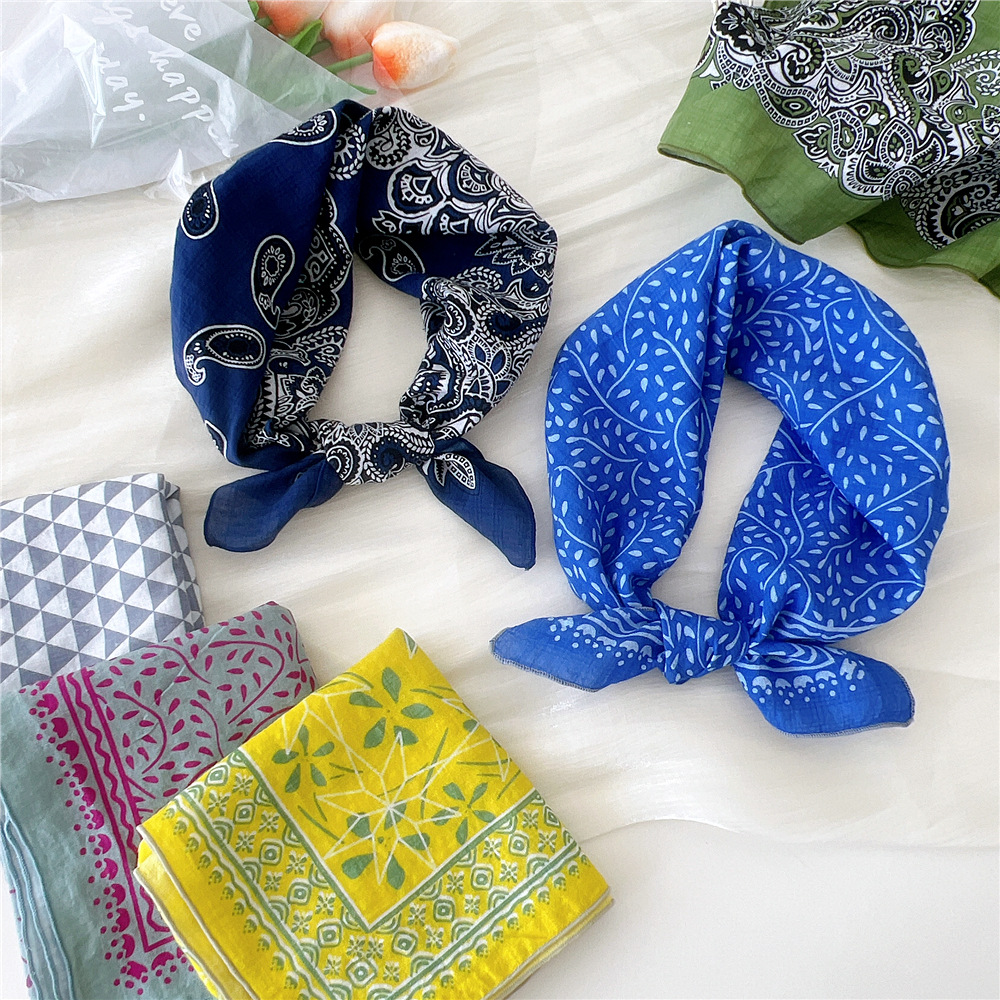 55*55 cm coton foulard Bandana écharpe Turban châle mouchoir cheveux accessoires envelopper foulard