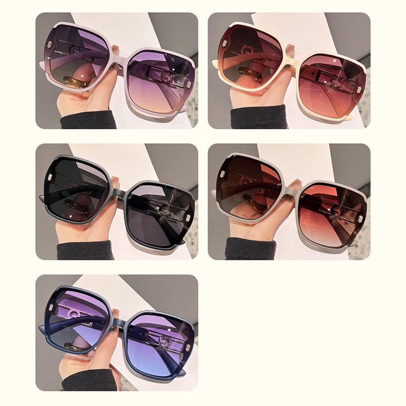 Lunettes à monture surdimensionnée pour femmes, verres dégradés, Style Simple, lentille teinte moderne ombrée, Style de fête décontracté, cadeau de vacances