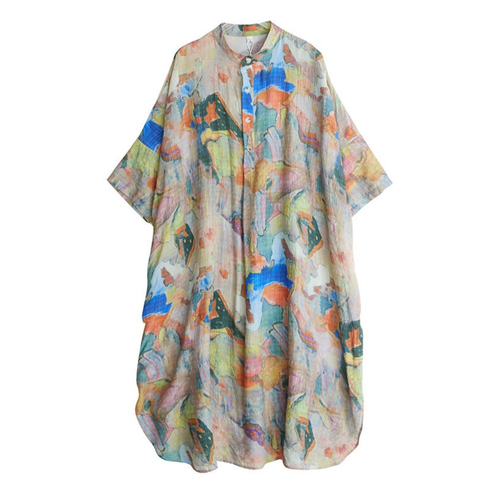 Robe d'été confortable en coton et lin pour femme, style bohème, décontractée, pour les vacances et la plage