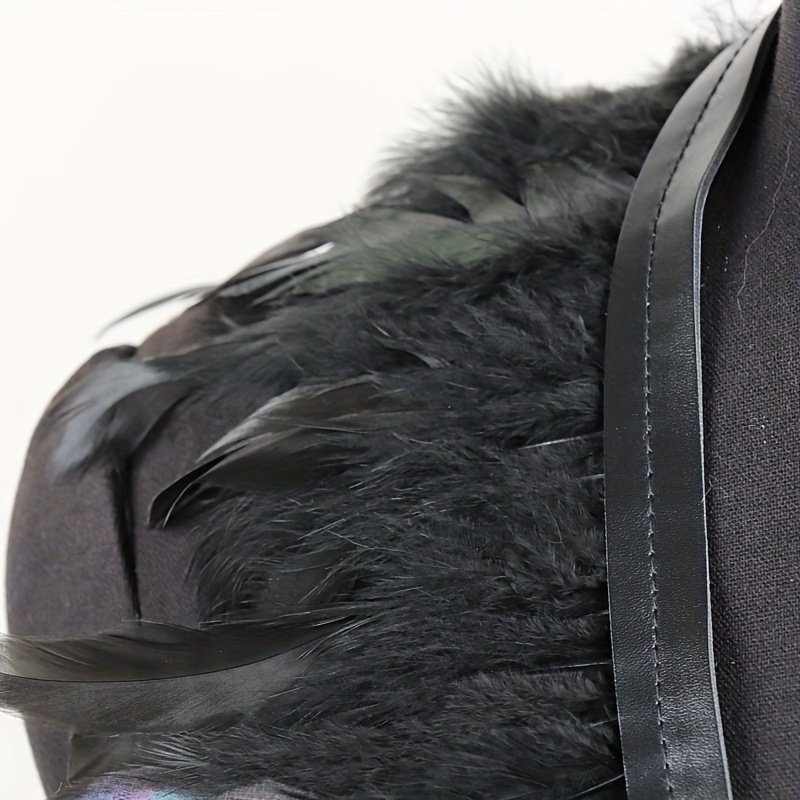 Cape gothique élégante en plumes noires pour femmes, châle en plumes pour Halloween, carnaval, Festival de musique, fête de Bar, Photo décorative Pr