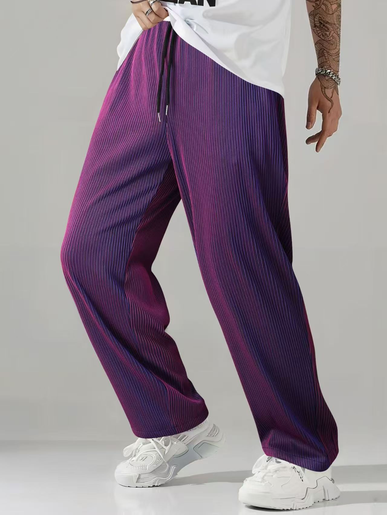 Nouveaux pantalons décontractés pour hommes-Anti-rides, Non extensibles, respirants, élastiques, pantalons à jambes droites résistants aux taches, Streetwear Hip-Hop