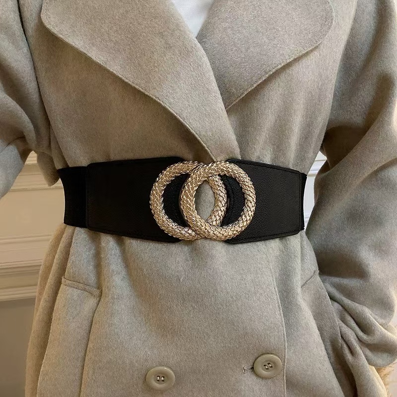 Ceinture décorative pour femmes, manteau en laine, pull, polyvalente, à la mode, nouvelle tendance, sans poinçonnage, ceinture élastique
