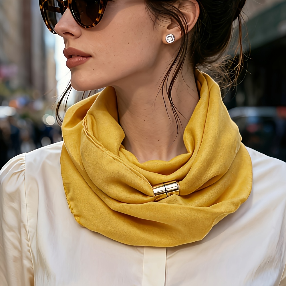 1 pièce d'écharpe légère et respirante de couleur unie, écharpe minimaliste élégante pour le cou, idéale pour le printemps, l'automne et l'hiver, pour les trajets quotidiens.