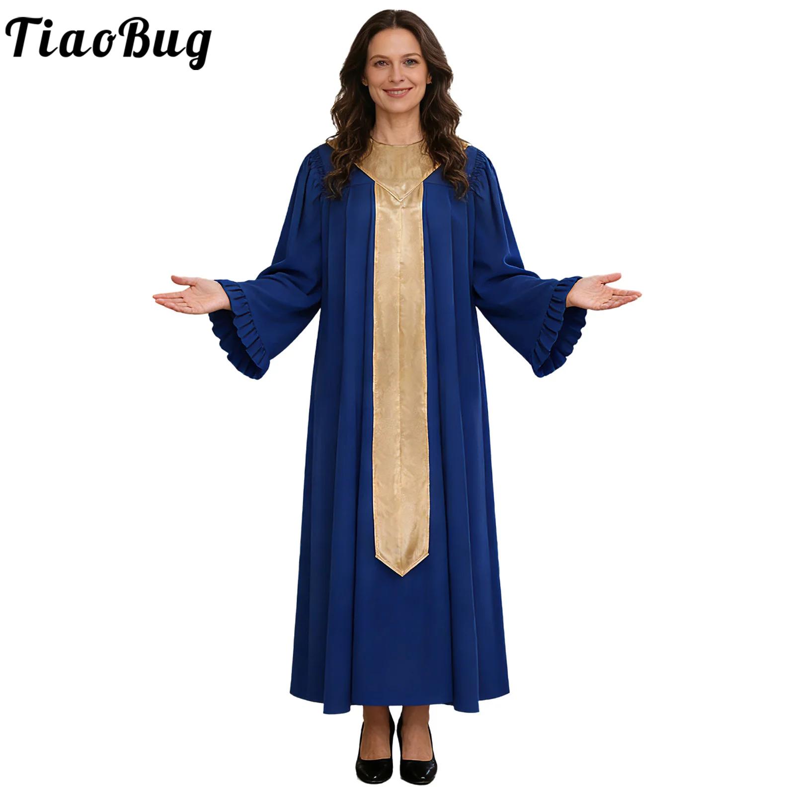 Robe de culte liturgique pour chœur d'église féminin, robe de danse de louange chrétienne, tenue de pasteur/prêtre pour performance d'Halloween