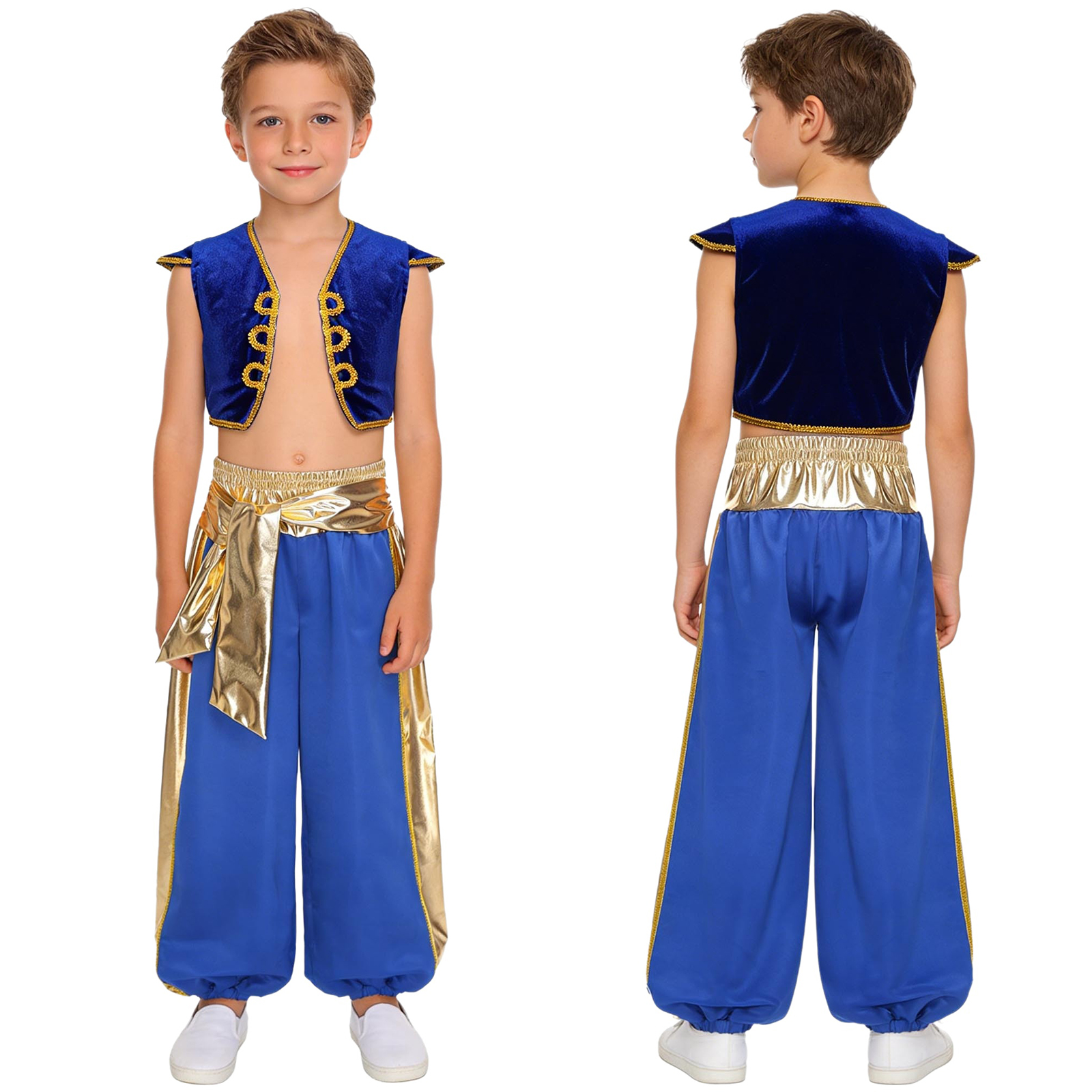 Costume de prince arabe pour garçons, gilet et pantalon, déguisement de personnage de jeu, elfe, pour Halloween, fête, carnaval