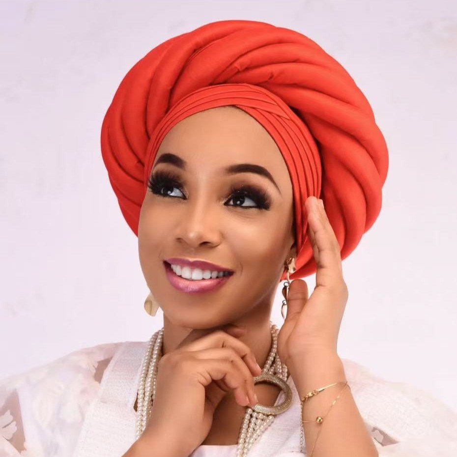 Turban Tressé pour Femme Africaine, Couvre-Chef Brut du Nigeria, Chapeau Musulman de ix, Vêtement de Sauna