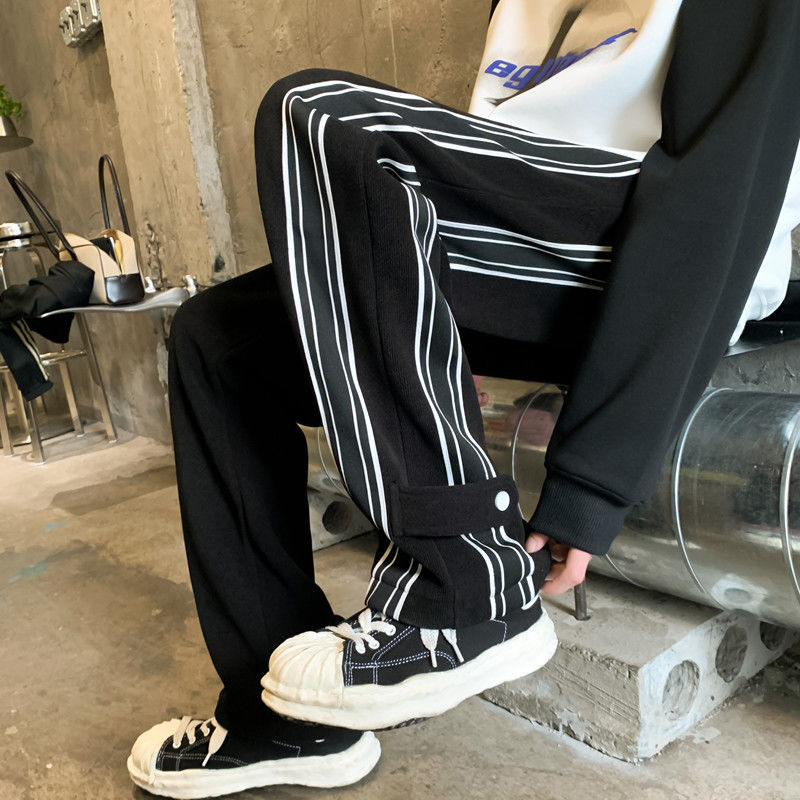 Automne hiver pantalons décontractés élégants pour hommes Style de rue américain mode coupe ample jambe droite hommes vêtements