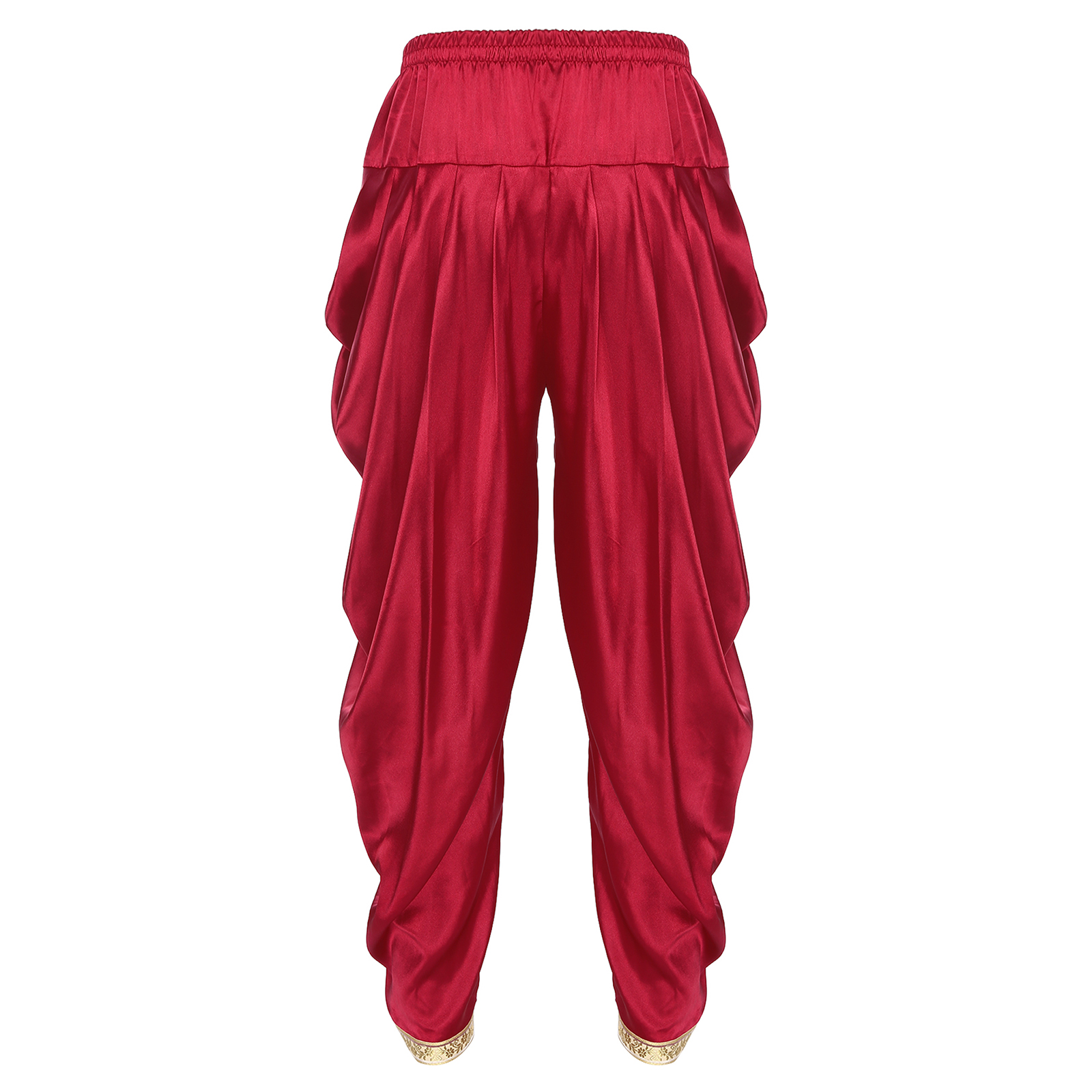 Costume arabe en Satin pour hommes, pantalon Dhoti décontracté, taille élastique, drapé, Baggy, pour Halloween, pharaon égyptien, Cosplay