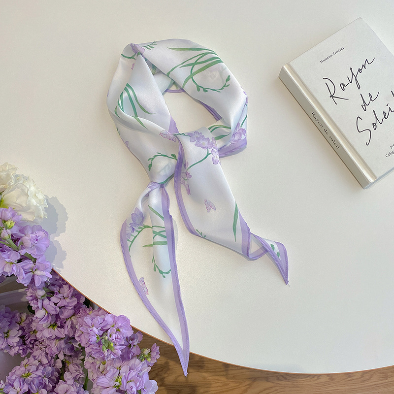 Bandeau multifonctionnel tendance, foulard en soie, sangle en diamant, long foulard en soie, châle haut de gamme