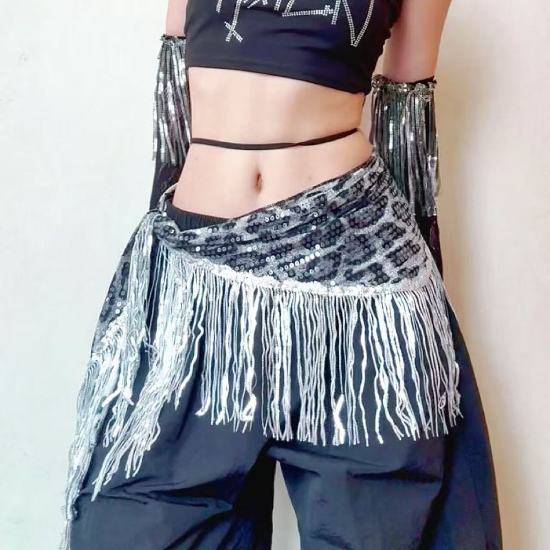 Danse du ventre imprimé léopard, écharpe de hanche, tenue pour femmes, ceinture de danse Jazz, accessoire de Costume, vêtements de danse orientale