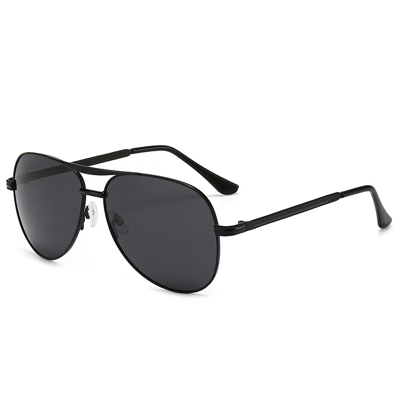 Lunettes de soleil polarisées classiques Big Pilot pour hommes, monture métallique noire de luxe, lunettes de soleil d'aviateur, mode masculine, pour la conduite et les vacances, protection UV400