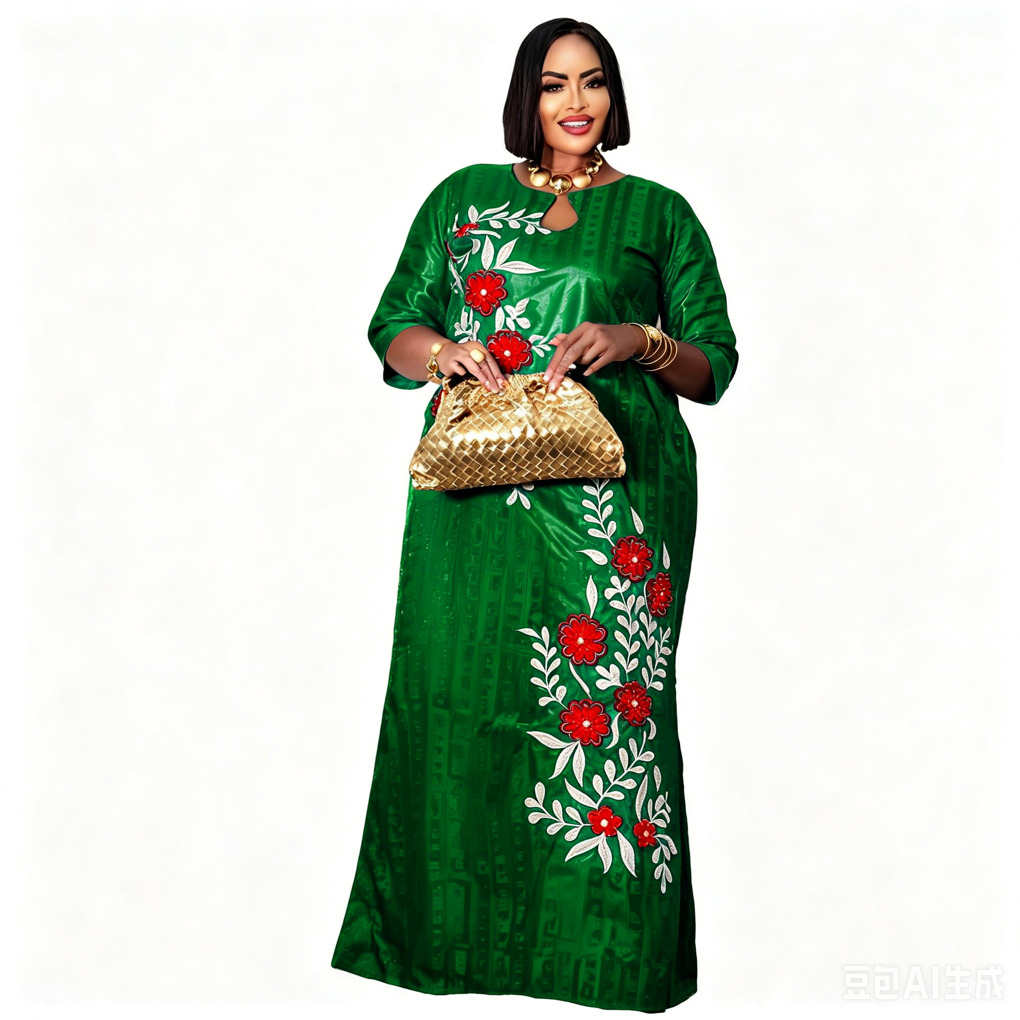 Robes africaines pour femmes, luxe, tissu boubou, broderie riche et élaborée