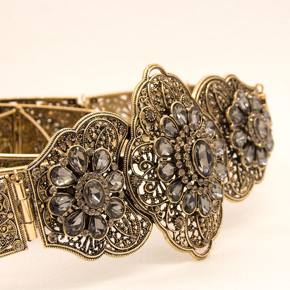 Ceinture chic pour femmes du Caucase, ceinture en cristal pour caftan marocain, bijoux de mariage arabes et turcs, longueur réglable