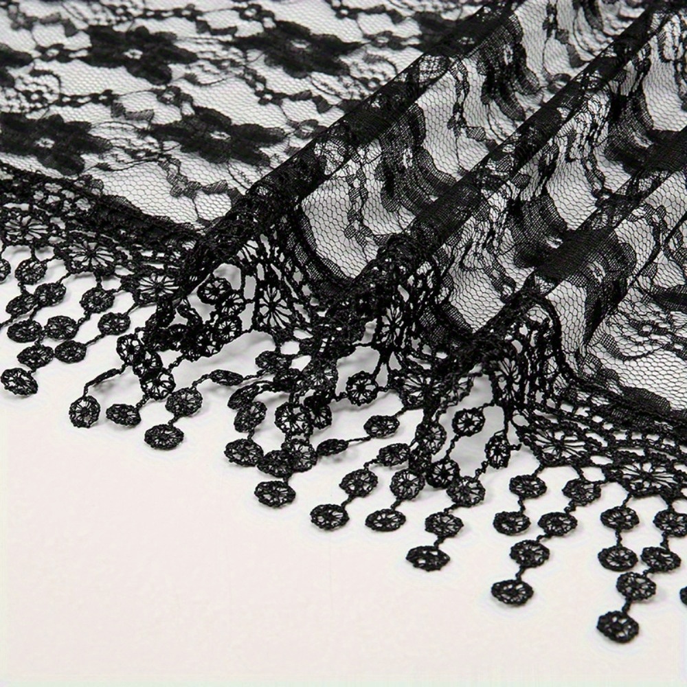 1 pièce Écharpe châle longue en dentelle unie à franges pour femme, nouveau design, pour robe de soirée, pashmina de mariage, hijab, foulard, bandana