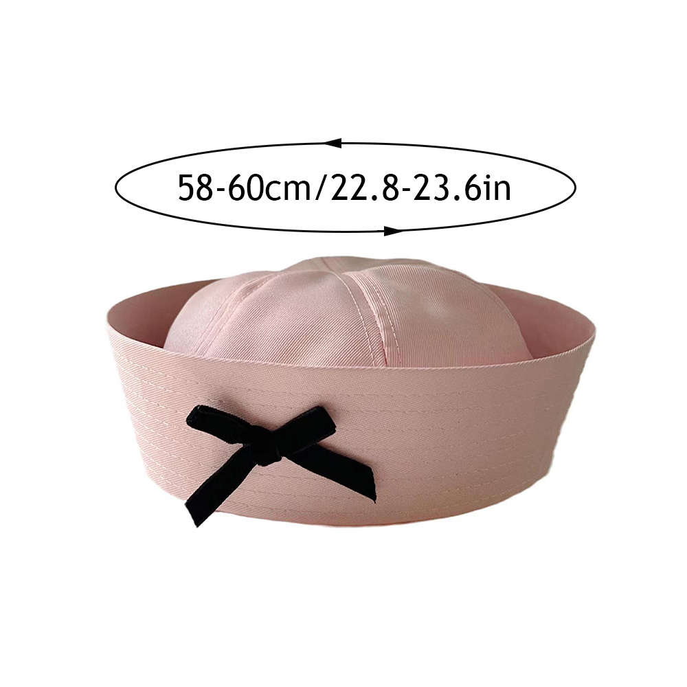 Béret à nœud Y2K rose, blanc et bleu marine, casquette dôme, chapeau de marin à visière rabattable, chapeau d'infirmière pour cosplay, chapeaux d'uniforme Y2K style doux, chapeau d'infirmière pour cosplay