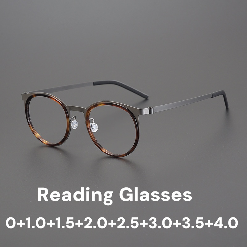 Lunettes de lecture à monture ronde en métal pour hommes et femmes, de luxe, haute définition, blocage de la lumière bleue, vue lointaine