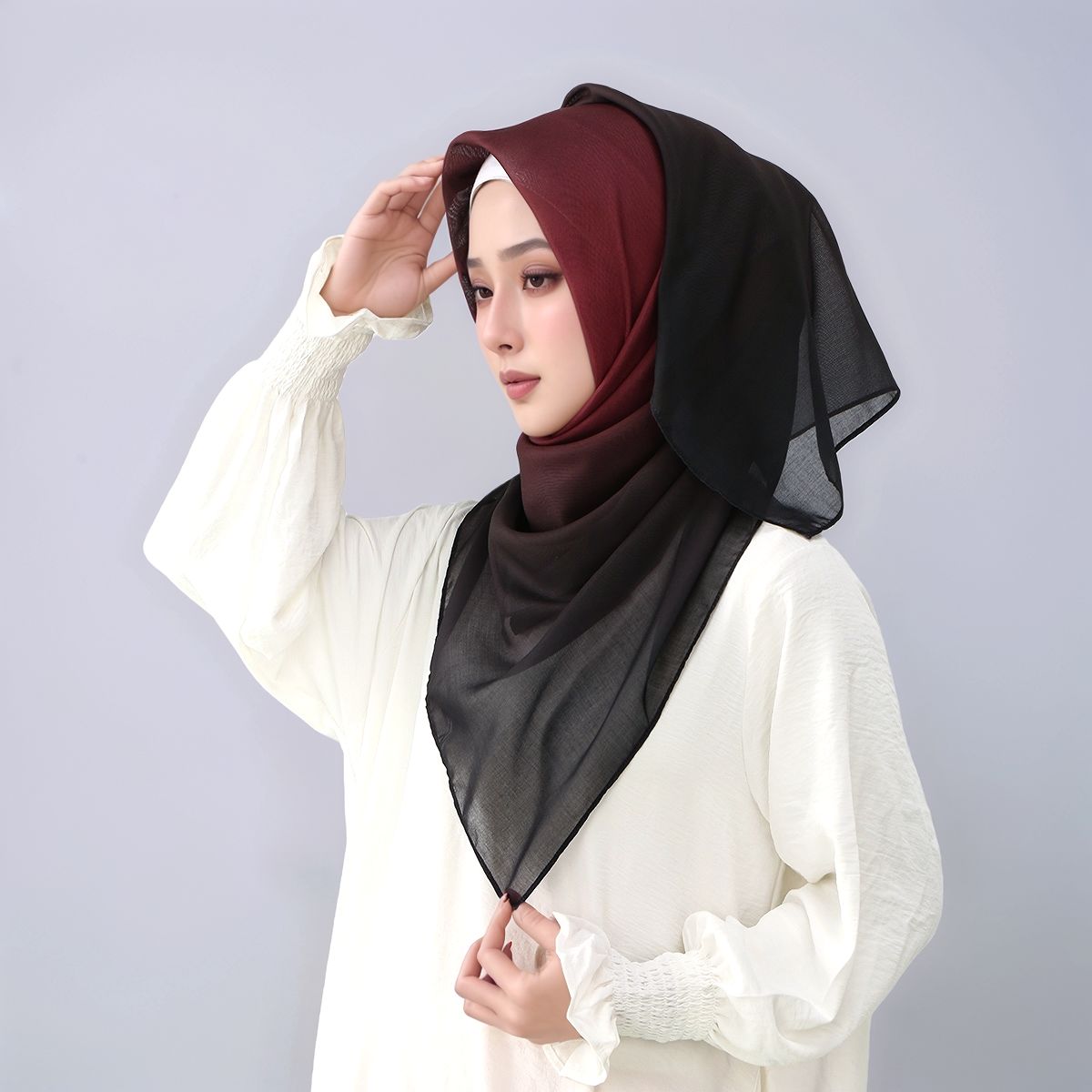 Nouveau Design dégradé carré écharpe femmes musulmanes Hijab coton Viscse Foulard bandeau châle enveloppement islamique Turban Foulard 110 cm