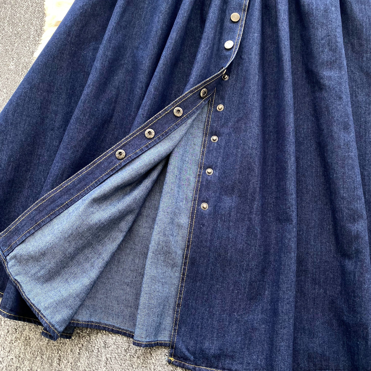 Women Denim Dress Summer Sexy Deep V-neck High Waist Pleated Jeans Dersses Ladies Vintage Slim A-line Long Robe Vestidos