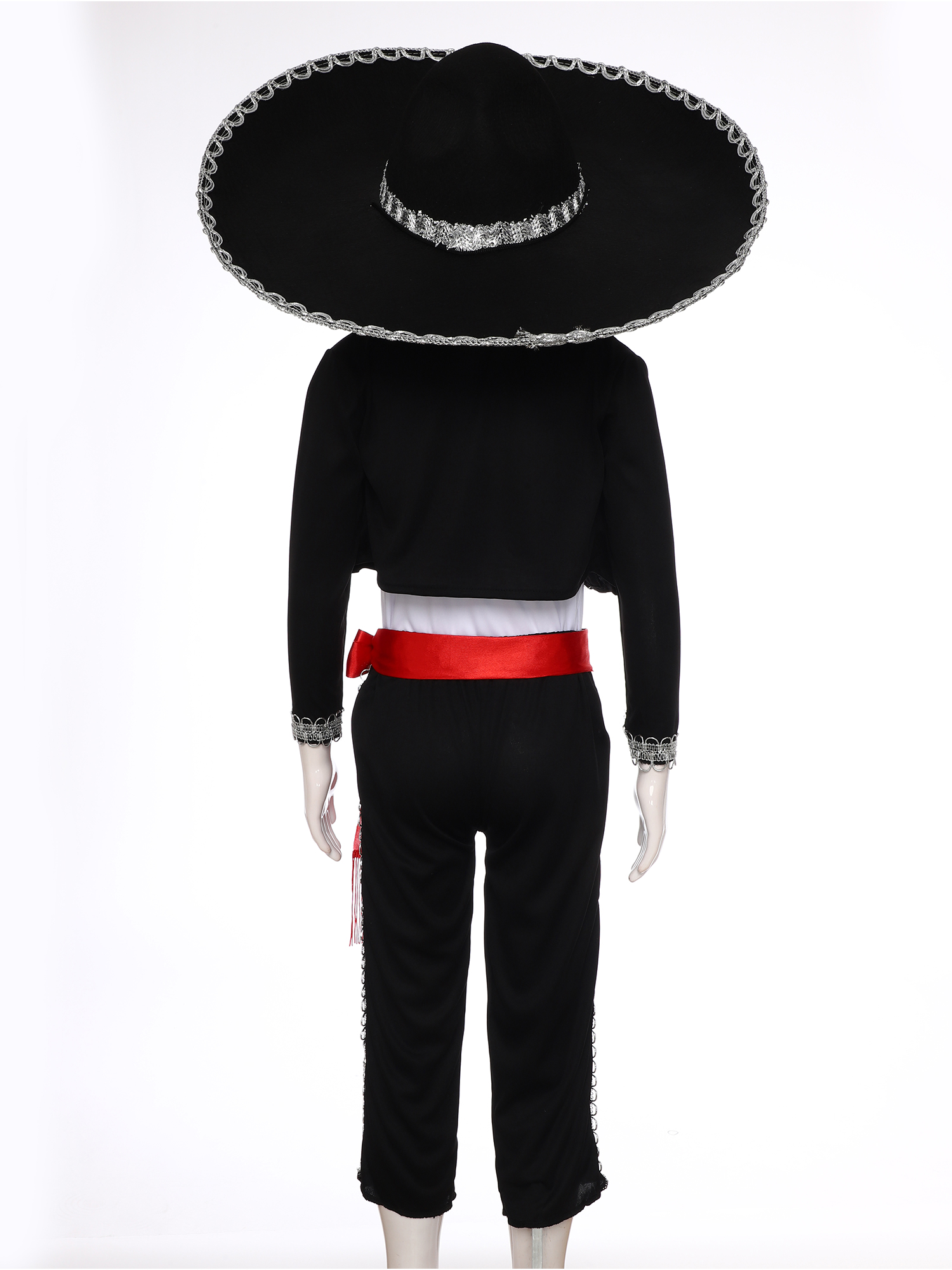 Costume traditionnel mexicain pour garçons, déguisement Mariachi pour Halloween, gilet, pantalon, veste, ceinture et chapeau, ensemble de Performance