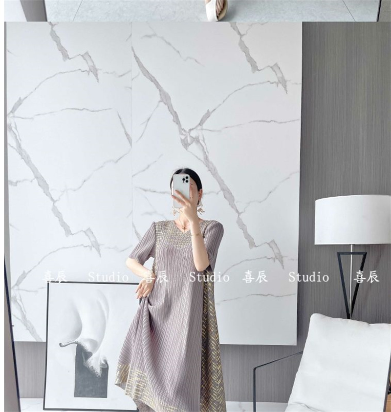 Robes longues printemps et automne vêtements grande taille a-ligne jupe longue plissée anneau imprimé mère robe femme ample haut de gamme robe