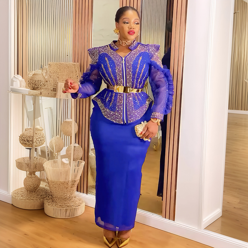 Robes de soirée africaines pour femmes, grande taille, Dashiki Ankara, robe de mariée, ensemble 2 pièces, hauts et jupes, costumes, nouvelles Robes, 2025