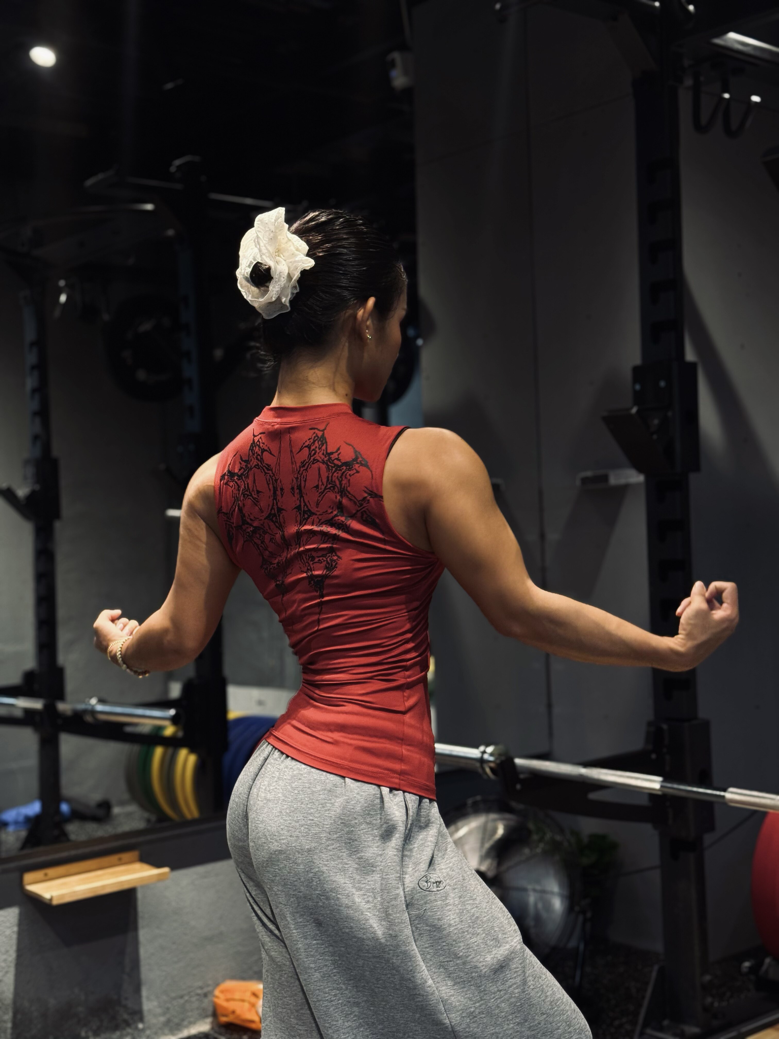 Cadeau de la Saint-Valentin pour elle : Vêtements d'été ajustés, style gothique, séchage rapide, imprimé, fitness, sport, débardeur sans manches