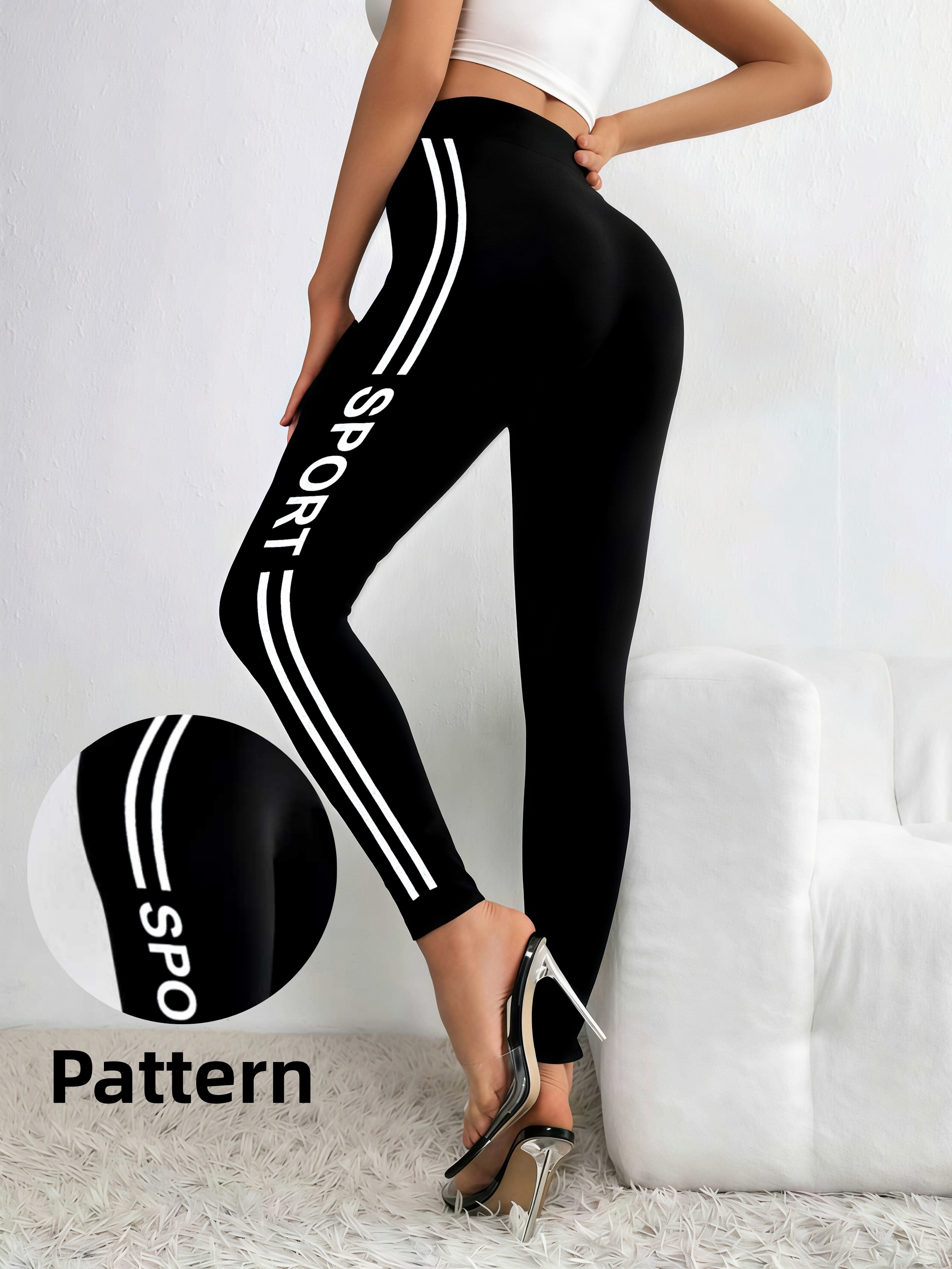 Leggings de sport noirs pour femmes, taille haute, extensibles, coupe ajustée, pour l'entraînement, le yoga et les activités sportives en extérieur