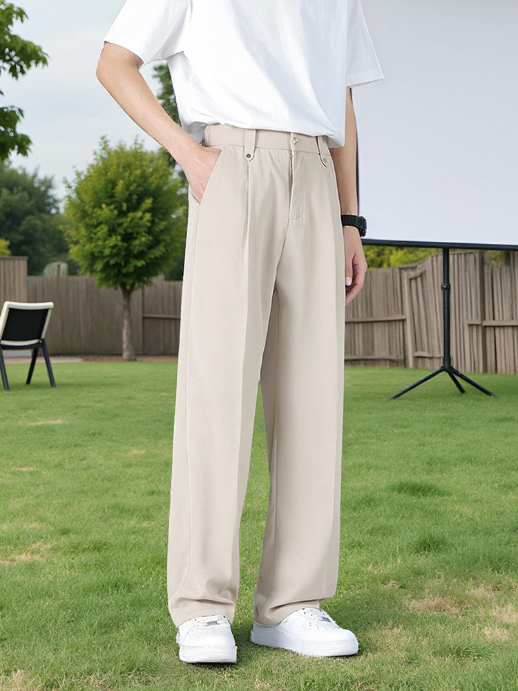 Pantalon décontracté d'été pour homme, style coréen, taille élastique, léger et fin, coupe droite, pantalon de costume basique pour le quotidien, grande taille 8XL
