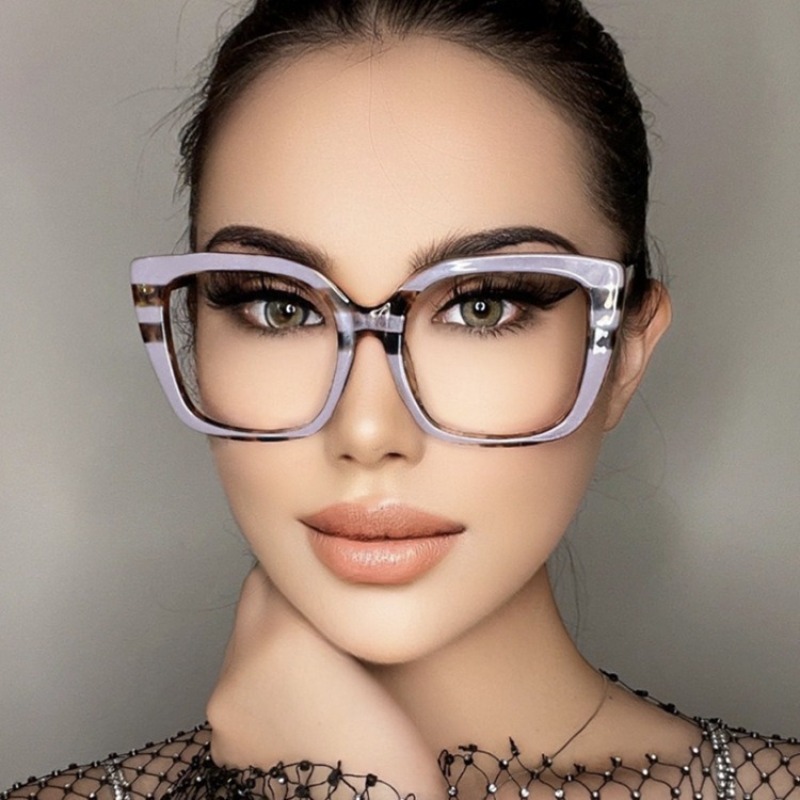 Lunettes vintage surdimensionnées à monture noire anti-lumière bleue pour femmes, lunettes d'ordinateur à monture complète, protection oculaire transparente