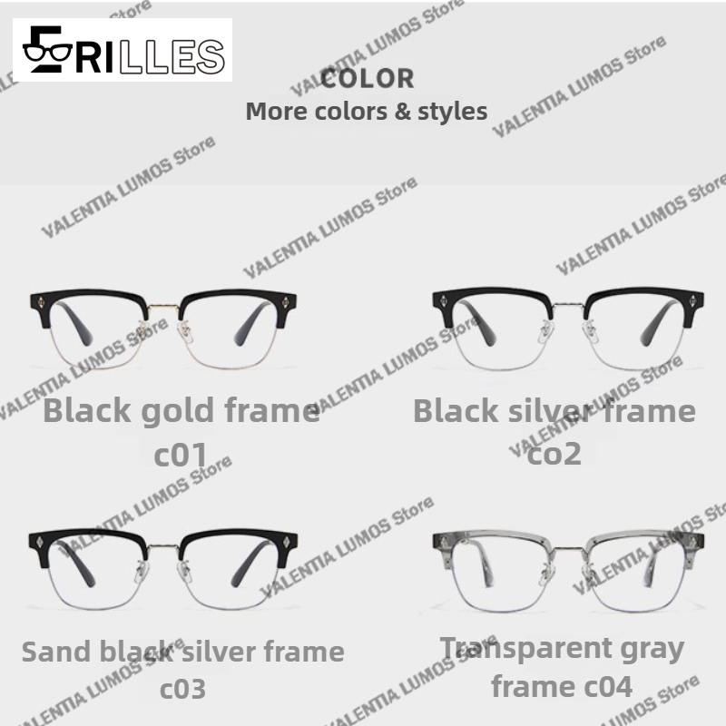 Lunettes à monture TR surdimensionnées à la mode pour hommes, blocage de la lumière bleue, design d'accent en métal - Lunettes de mode haut de gamme