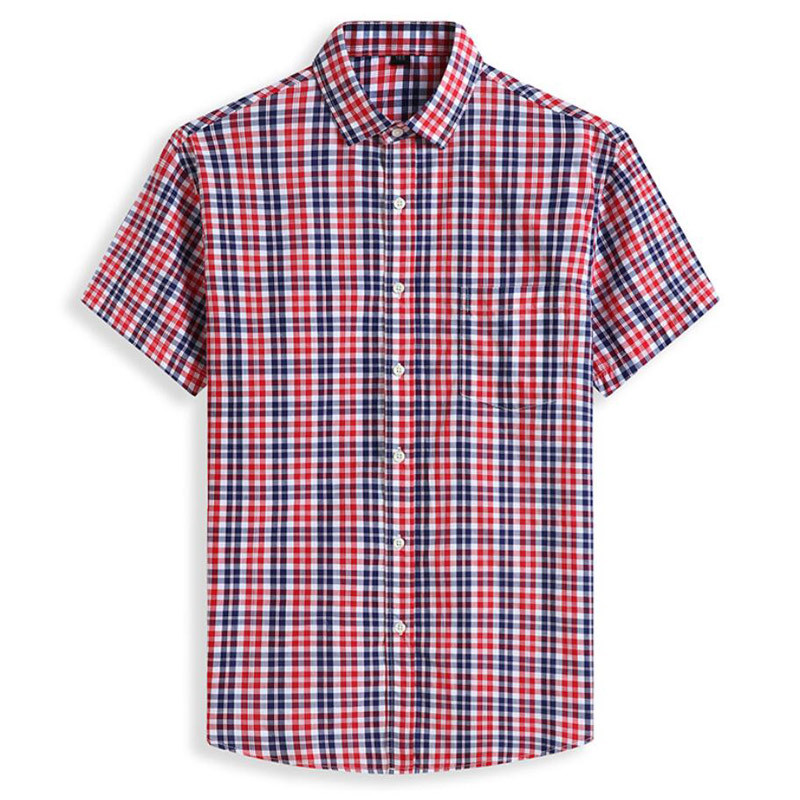 Chemise à carreaux à manches courtes pour hommes, 100% coton, 5XL, 6XL, 7XL, 8XL, 12XL, chemises grande taille pour hommes, mode décontractée, style classique, confortable