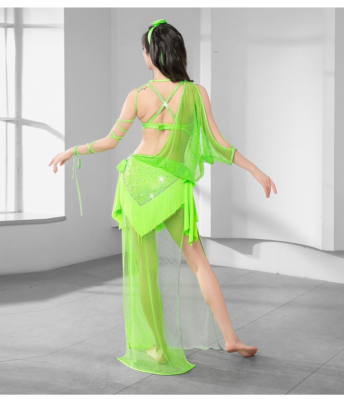 Costume de danse du ventre égyptien BALADI Robe groupe danse folklorique soutien-gorge compétition Performance SHAABI Robe résille Robe franges