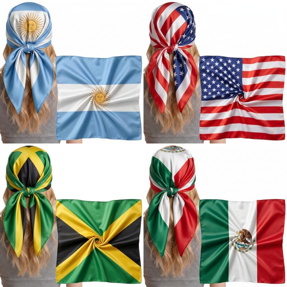 Foulard pour femme - Bandana de cou en soie artificielle tendance, grand foulard carré pour cadeau 27,5 x 27,5 pouces