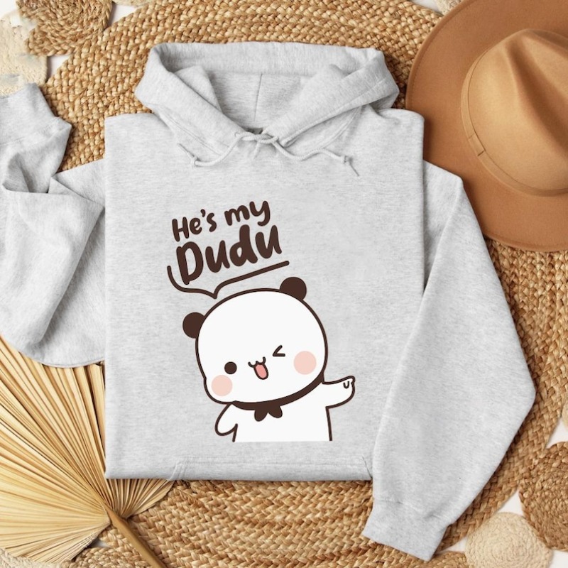 Bubu Dudu Bear Couple sweats à capuche assortis pour elle et lui tenue pull col rond manches longues mode doux confortable sweat à capuche thermique