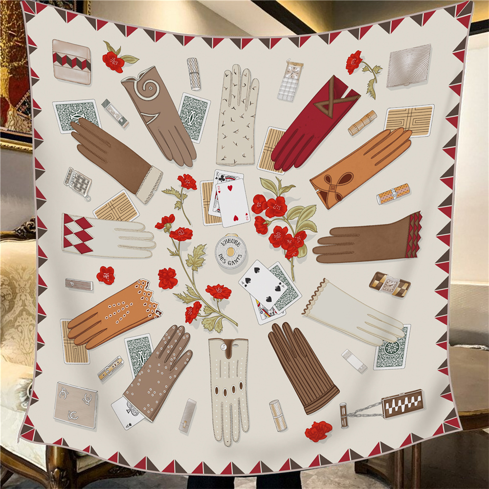 Écharpes et foulards en soie de marque, écharpe en soie cachemire à double impression, châles pour femmes, hijabs de luxe, foulard carré plissé, foulard de cou
