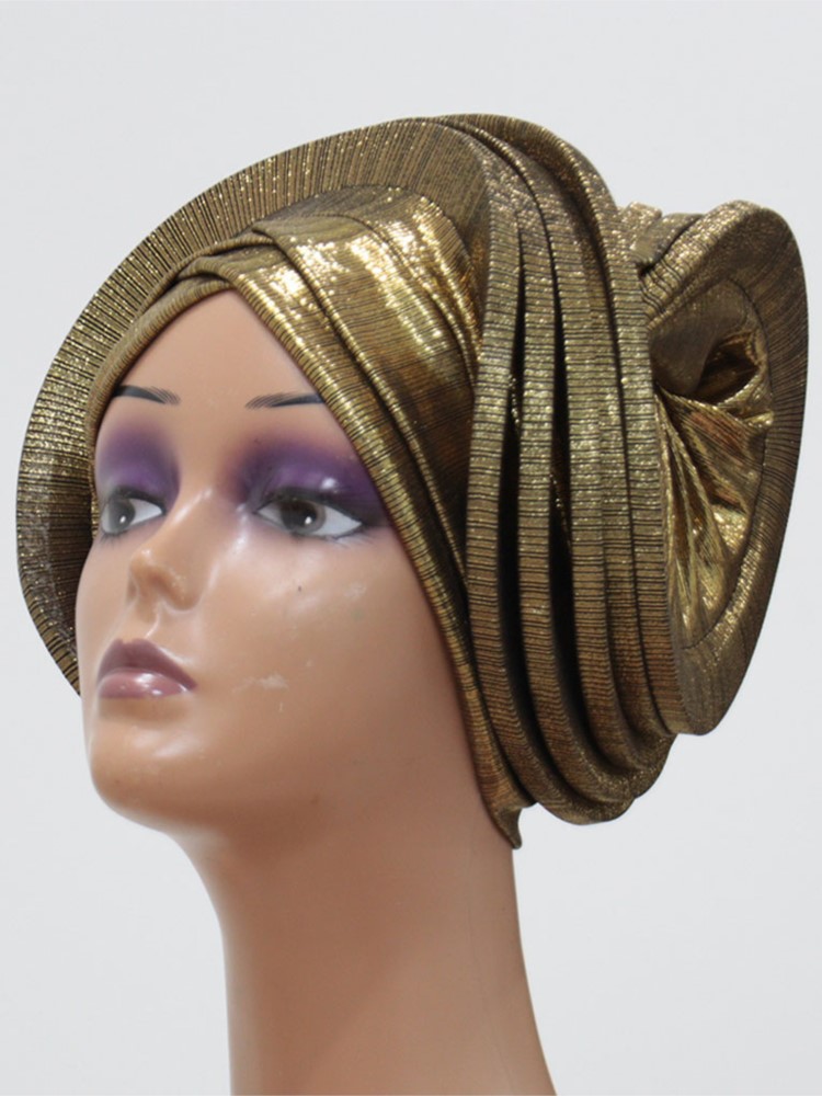 Mode femmes élastique à volants africain Turban casquette dame bandeau Nigeria mariage Auto Gele chapeaux fête couvre-chef chapeau