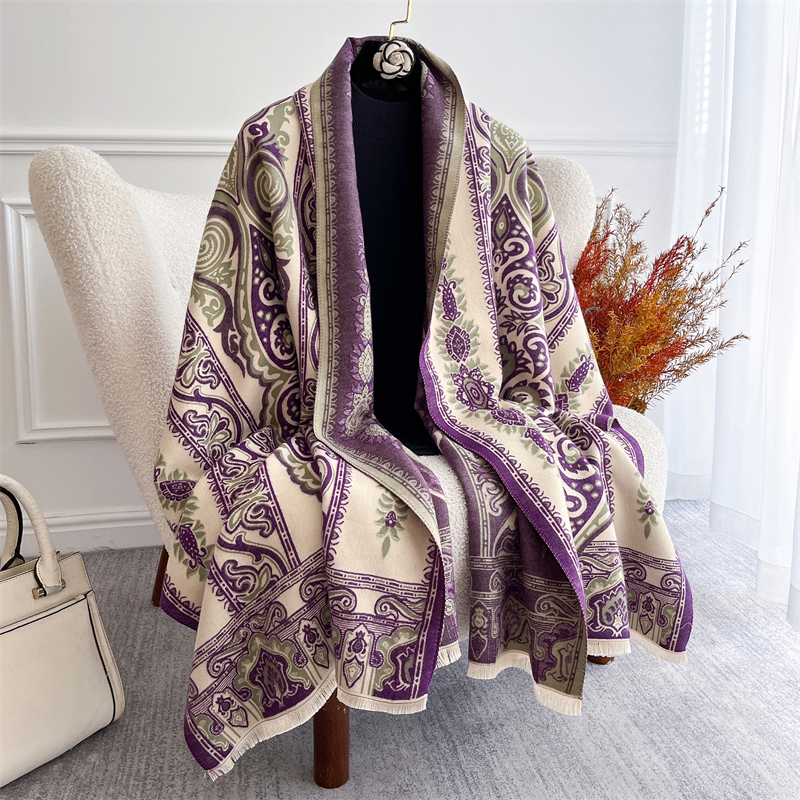 Écharpe chaude d'hiver pour femmes, Pashmina de luxe, châles de prière, couverture épaisse en cachemire, étoles épaisses, Poncho élégant pour dames, Bufanda