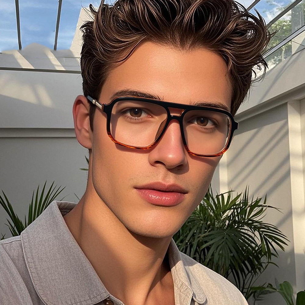 Lunettes de lecture carrées pour femmes et hommes, Design de marque à la mode, Double pont, Anti-lumière bleue, lunettes de Prescription