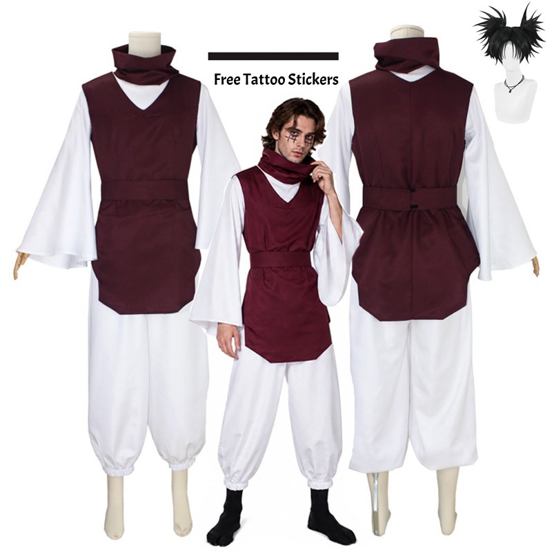 Costume Choso Cosplay Personnage d'Anime Tenue d'Halloween Ensemble Kimono, Gilet, Ceinture, Pantalon pour Comic Con, Fête, Jeu de Rôle