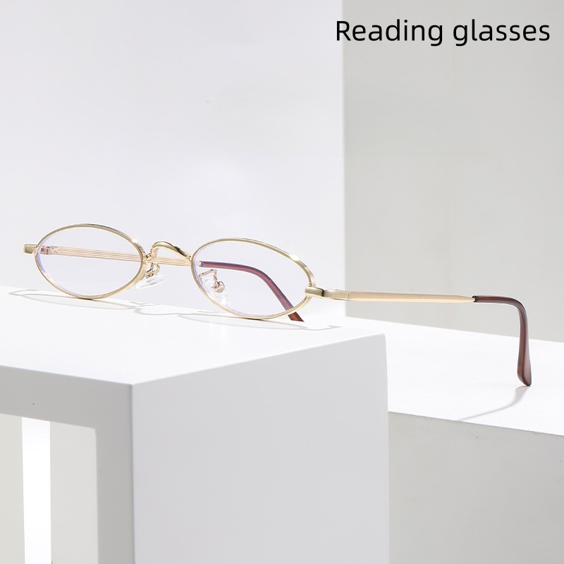 Montures de lunettes en métal ovales tendance pour hommes et femmes, lunettes de lecture personnalisées pour personnes d'âge moyen et âgées