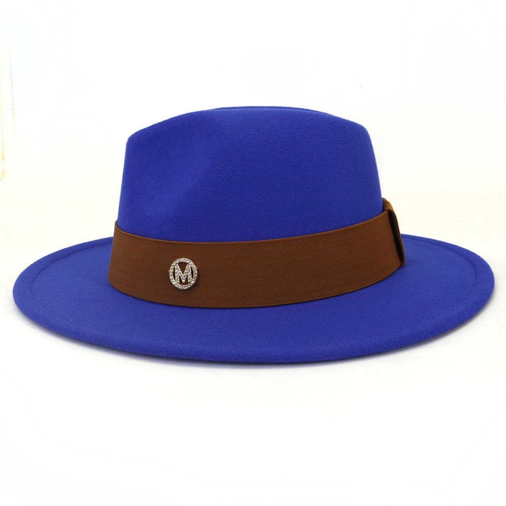 QBHAT – chapeaux Fedora pour hommes et femmes, avec ruban de café M, casquette de Jazz, solide, noir, blanc, vert, fête, robe d'église à large bord