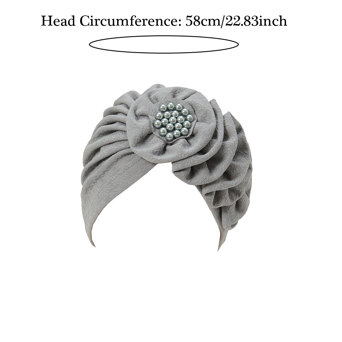 Casquettes Hijab musulmanes à fleurs de couleur unie, couvre-chef à perles pour femmes, couvre-chef à la mode pour Ramadan, Turban