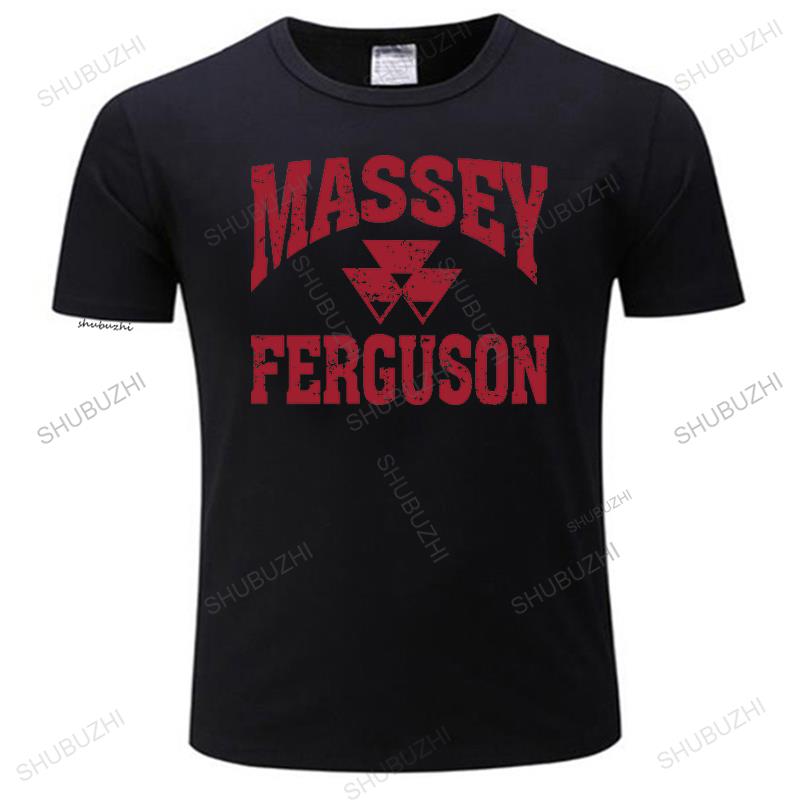 T-shirt Massey Ferguson Gris à Manches Courtes et Col Rond pour Homme et Femme, Vêtement en Coton à la Mode