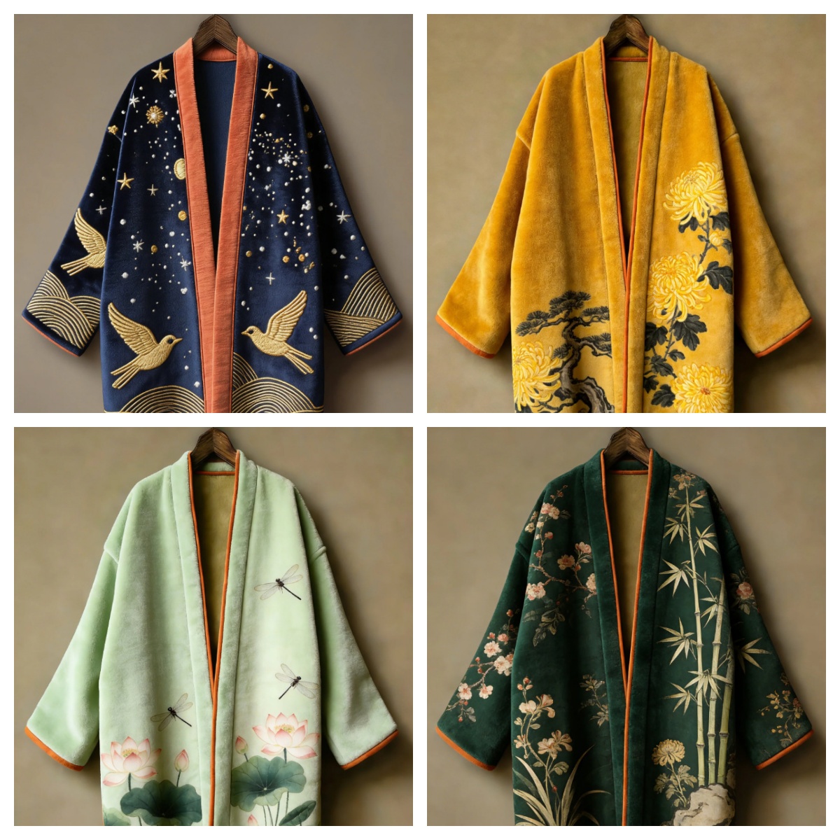 Cardigan Kimono Japonais en Flanelle Épaisse Yukata Haori Grande Taille Unisexe pour Adulte Veste Manteau Imprimé Style Chinois Vêtement d'extérieur Streetwear